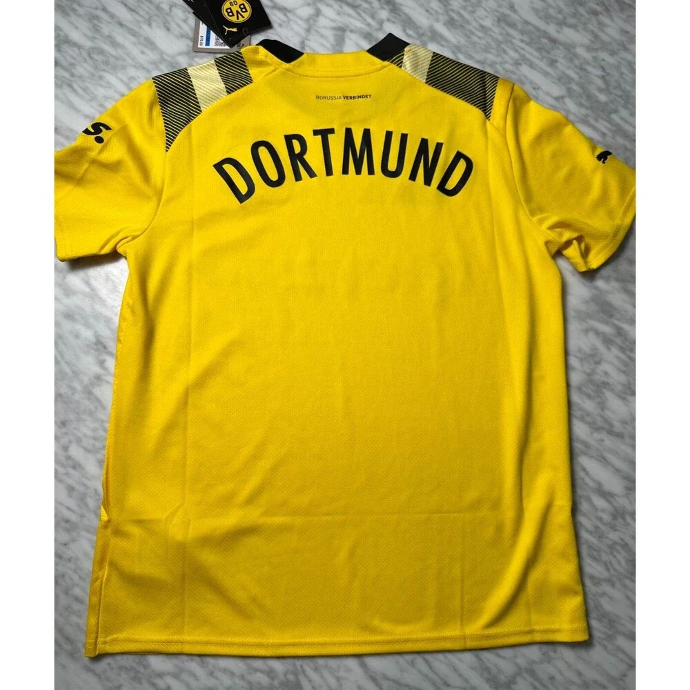 Puma BVB Borussia Dortmund DryCell Soccer Jersey Youth Kids XL Yellow NEW